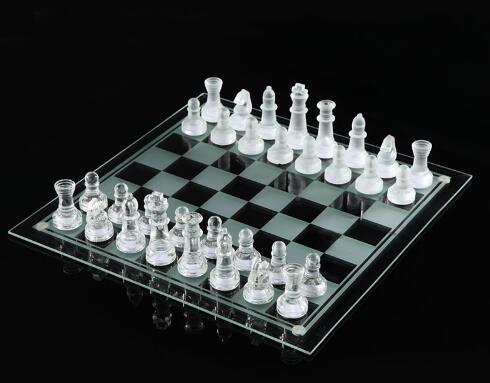 25*25cm K9 Glass chess medium wrestling Packaging International Chess Game high quality International Chess Set packed well free shipping