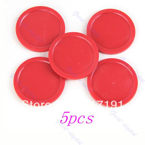 Free Shipping 5pcs/lot Red Air Hockey Table Mini Pucks 50mm 2