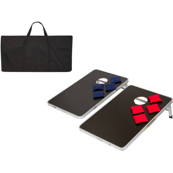 Portable Bean Bag Toss Cornhole Game Set of 2 Boards and 8 Beanbags for Leisure Games