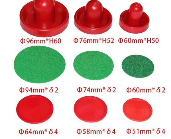 free shippingAir Hockey 96mm Goalies & 60mm Puck Felt Pusher mallet Adult Table games entertainments toys EH-417