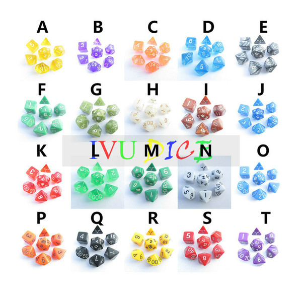 140PCS Party Role Game 2019 New DND MTG Table DICE solid D4 D6 D8 D10 D% D12 D20 Dungeons & Dragons Polyhedral Set IVU TRPG hot 20 CLOLORS B