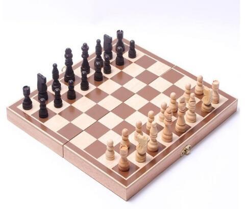 Folding Wooden International Chess Set Pieces Set Board Game Funny Game Chessmen Collection Portable Board Game