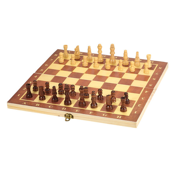 Y5636 Wooden Chess Set International Chess Entertainment Game Chess Set with Folding Board