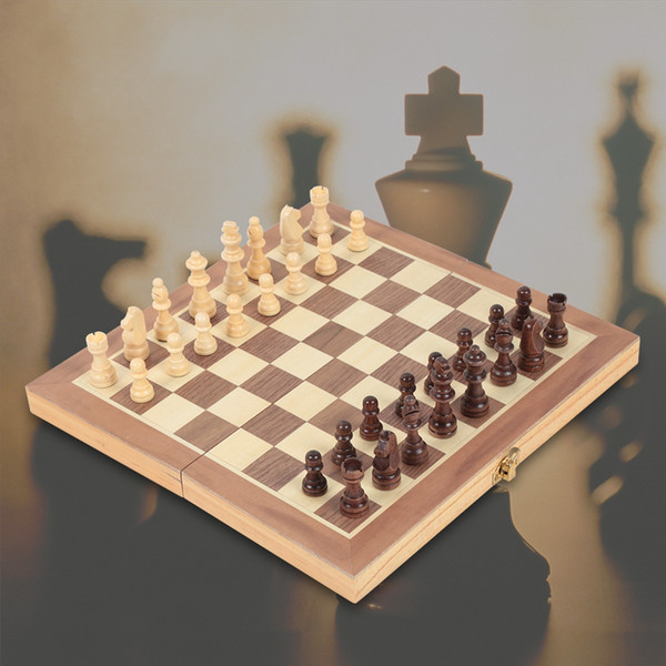 3 in 1 Wooden International Chess Set Board Travel Games Chess Backgammon Draughts Entertainment magnetic chess set 29.3 x 29cm