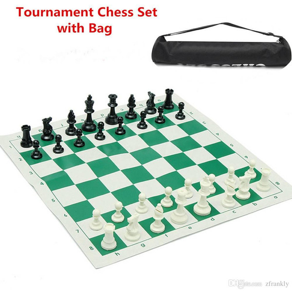 New Plastic Tournament Chess Set Camping Travel Amusement Gift With Camping Travel Amusement Gift Bag for game analysis