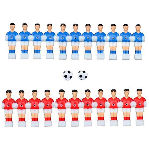 22Pcs Players + 2Balls Table Football Players Foosball Table Games Toys Soccer Table Plastic Kickers 12.7Mm