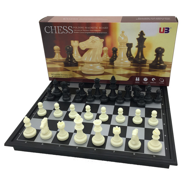Mini Folding Magnetic Chess Set ajedrez Portable King 50mm Pawn 24mm Table Games Funny Educational Toy for Children 2 Color