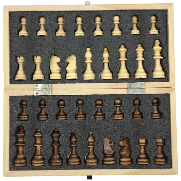 Magnetic & Folding Wooden Chess Set Board Size 23.7 cm x 23.7 cm Extra Queen Board Games Kids Gift Toy For Travel Portable