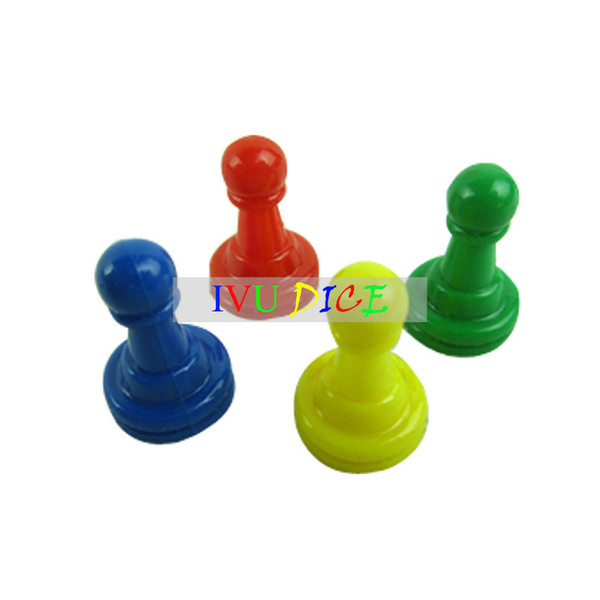 24pcs 4 colors Board Ludo Checkers game pieces plastic spare parts wholesale Monopoly board games installed role IVU