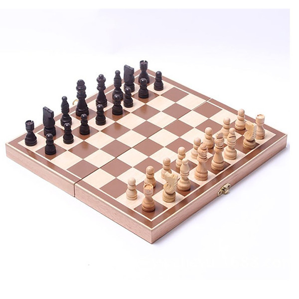 International Chess 34 * 34cm Funny Folding Folable Wooden International Chess Set Board Game Funny Game Sports Entertainment
