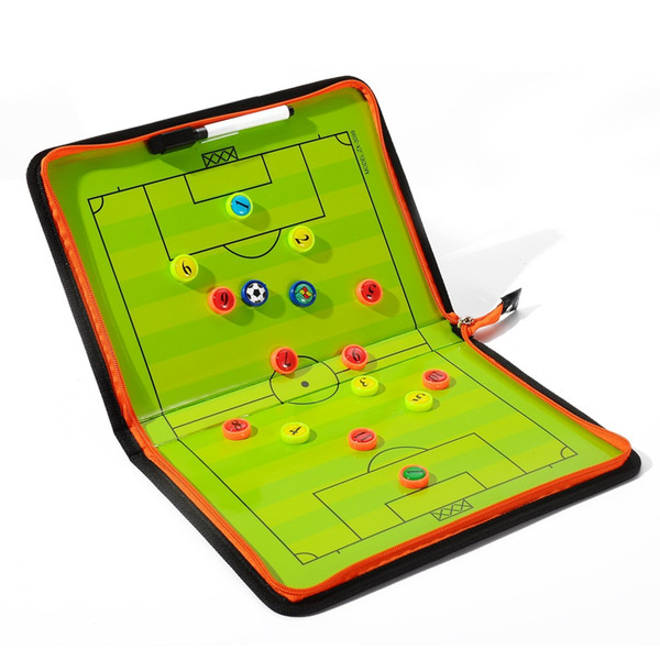 Soccer Tactical Board Zipper Type Leather Magnetic Color Field Fold Football Tactics Coach Boards Teaching Equimpment Hot Sale 20zx F