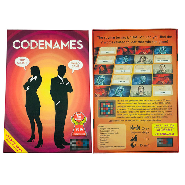 Codenames Board Game 2-8 Players Codename Party Game for Family English Edition Jeux de Societe