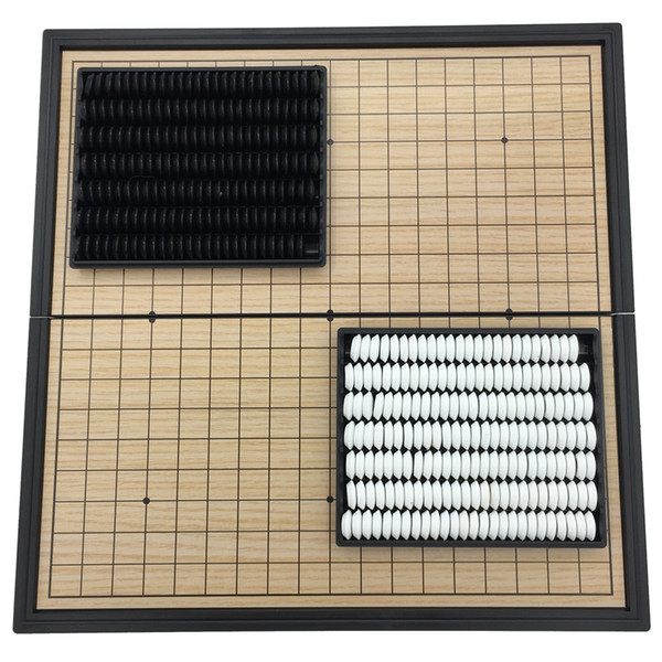Go Game Set WeiQi Magnetic Pieces Folding Board 19 Lines 361 Pcs/Set Board Size 25 cm x 25 cm Reversi Board Game Gift For Kids