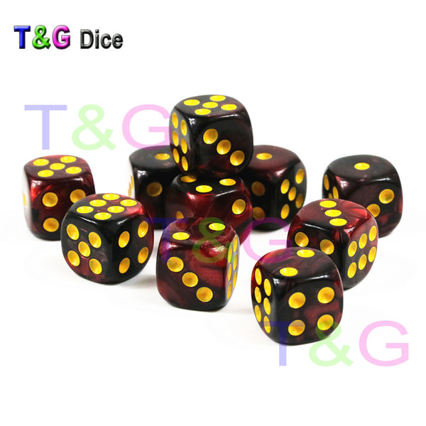 10pcs/set of 12mm D6 Casino Cube,Dice with Gold Standard Dot As Dice Tower