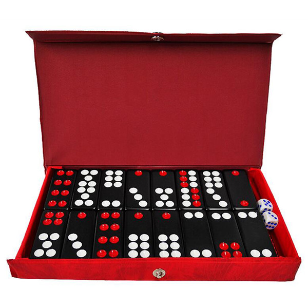 Black Dominos Game Pai Gow 32pcs Dominoes with Box&2 Dices Board Game Domino