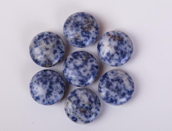 Natural go stone beads double convex play go beads Blue and white stone