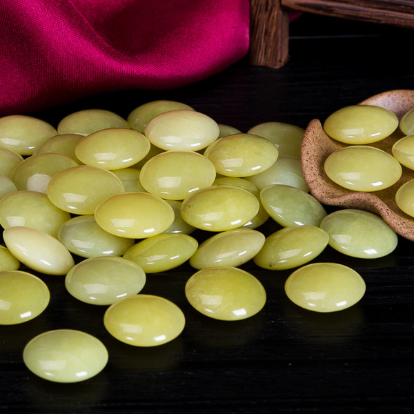 Nutural Lemon Jade Double sides D shape Go Game beads Chinese Weiqi Free shipping 185pcs