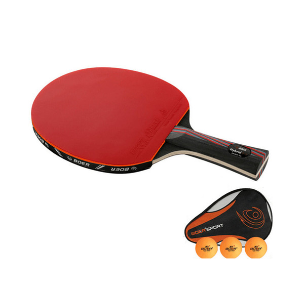 Carbon Fiber Table Tennis Racket Blade Double Face Pimples-in Racket Rubber Table Tennis Bat