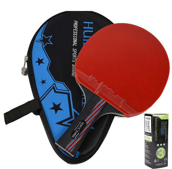 Carbon Fiber Table Tennis Racket Blade Double Face Pimples-in Racket Rubber Table Tennis Bat with Bag Top Recommended