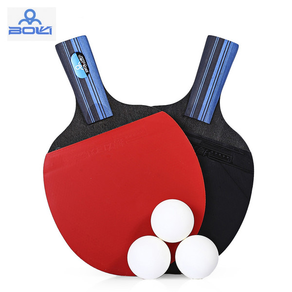 Table Tennis racquet Sets 1pair Rubber Table Tennis rackets 3pcs ping pong balls 2layers Carbon + 5layers Rawwood bottom bats