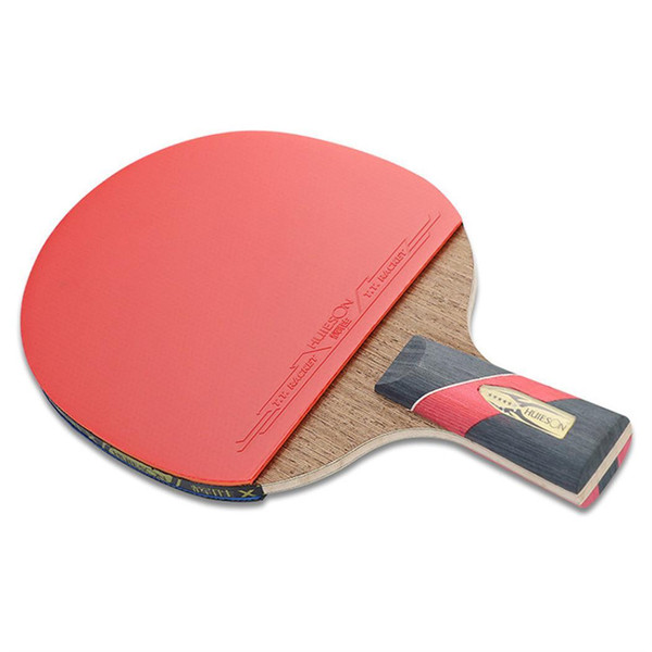 Carbon Lightweight Powerful Long Short Handle Horizontal Grip, Straight Grip Table Tennis 5 Layers Racket