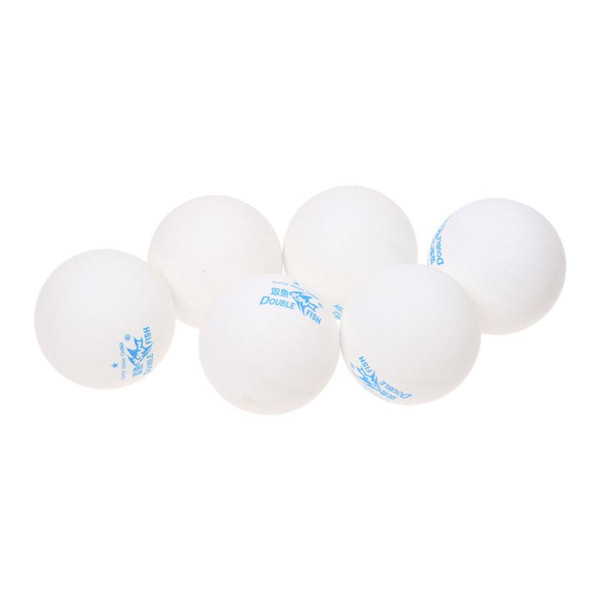 DOUBLE FISH 6 x 1 Plain White (logo free) Special Quality Table Tennis Balls 40mm