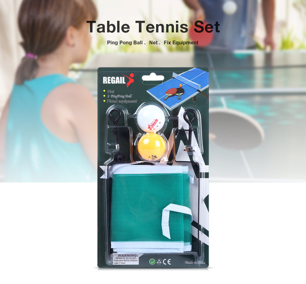 REGAIL Portable Table Tennis Set Net Ping Pong Ball Fix Equipment Three Star Level Table Tennis Ball Training Set Accessories