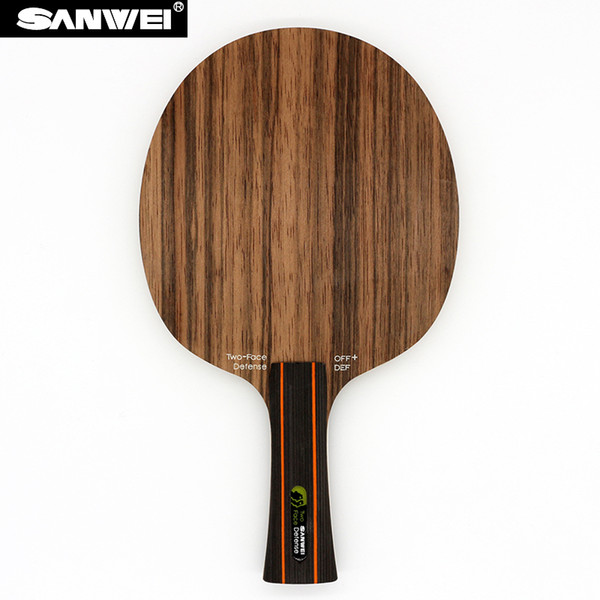 Sanwei TWO FACE (2 Face, Attack & Defence, Ebony & Hinoki Surface) Table Tennis Blade Defense RacketPong Bat