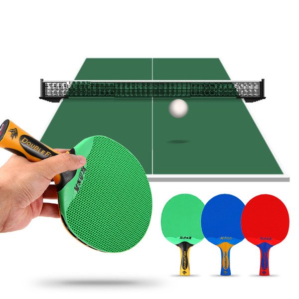 2018 Double Fish 1pc Long Handle Ping Pong Racket Double Face Table Tennis Racket Paddle Plastic Rubber Table Tennis Bat Paddle