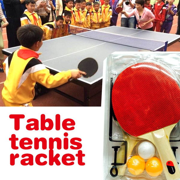 (A387X) Table Tennis Racket Shake hand Long Handle PING PONG + 3 Table Tennis New