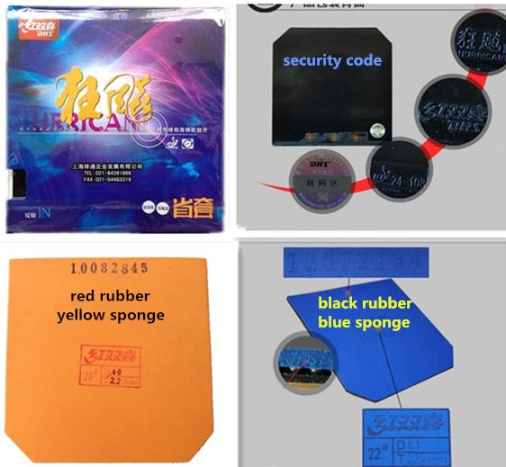 [Original Guarantee,security code inside,D39,40,41]DHS provincial hurricane 3 table tennis black rubber with blue sponge