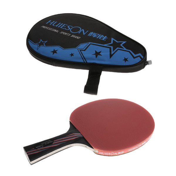 Table Tennis Kit Set Professional Carbon Fiber Long Handle Table Tennis Paddle Bat With Cover Plus 50 Pieces 3 Star White Balls
