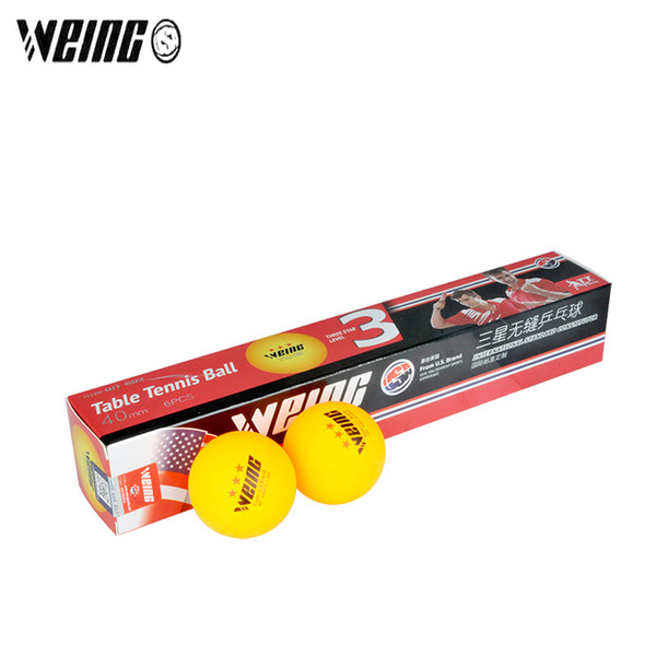 WEING 6 Pcs new material 3-Star Table Tennis Ballspong Ball White Orange Pingpong Ball profession Advanced Training