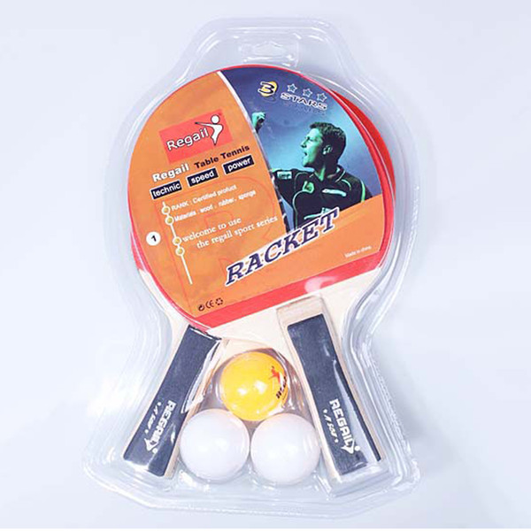 Long Handle Table Tennis Rackets Sets Pimples-in Rubber Bat for Kids Training Low Price Racket With Retail Packaging
