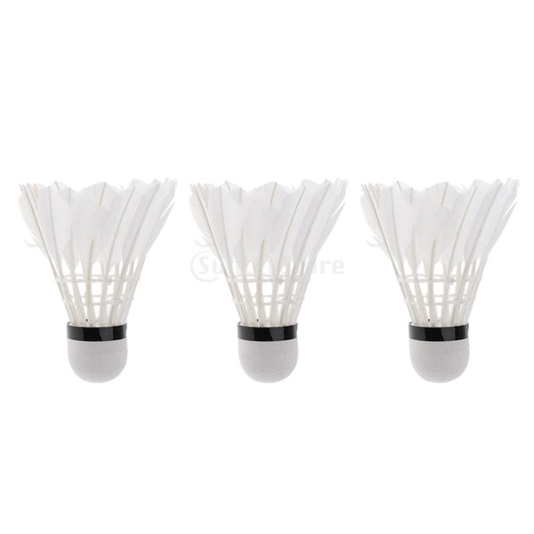 3 Pieces White Badminton Balls Training Practice Shuttlecocks Badminton Birdies Balls with Good Stability and Durability