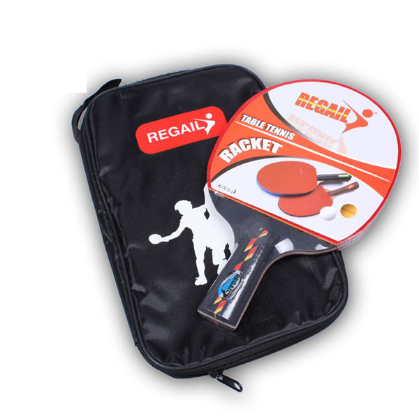 Cool Long Handle Shake-hand Grip Table Tennis Racket Ping Pong Paddle Pimples In rubber Ping Pong Racket With Racket Pouch Free Shipping