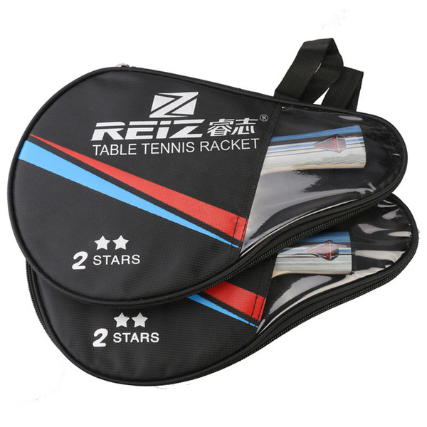 REIZ 2 Stars Table Tennis RacketPong Paddle Short Or Long Handle Shake-hand Table Tennis Racket For Match Training