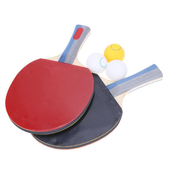 Dual-Side Rubber Table Tennis Racket Pingpong Paddle Bat Kits with 3 Balls
