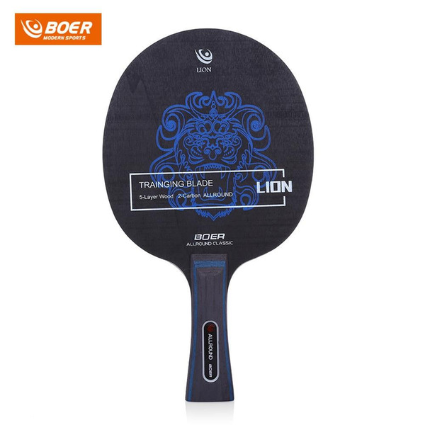 BOER Lion Pattern Table Tennis Ping Pong Racket Long handle or short handle Table Tennis Rackets Ping Pong Paddle Table Tennis Racket Set