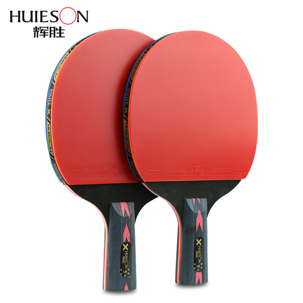 2Pcs Upgraded 5 Star Carbon Table Tennis Racket Set Lightweight PowerfulPong Paddle Bat with Good Control with Case