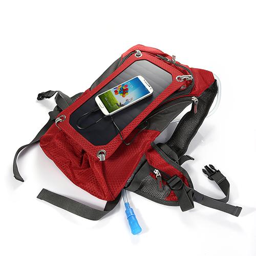 Solar Charging Bag Blue & Red USB Charging Cable Water Bag Solar Backpack Solar Charger Back Pack Bag 6.5W Solar Camel Bag eotw