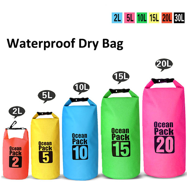 Outdoor Lightweight Dry Bags Waterproof Bag Bucket Pouch Drifting Swimming Canoe Boating Mountaineering Travel Kit Package Beach Storage Bag