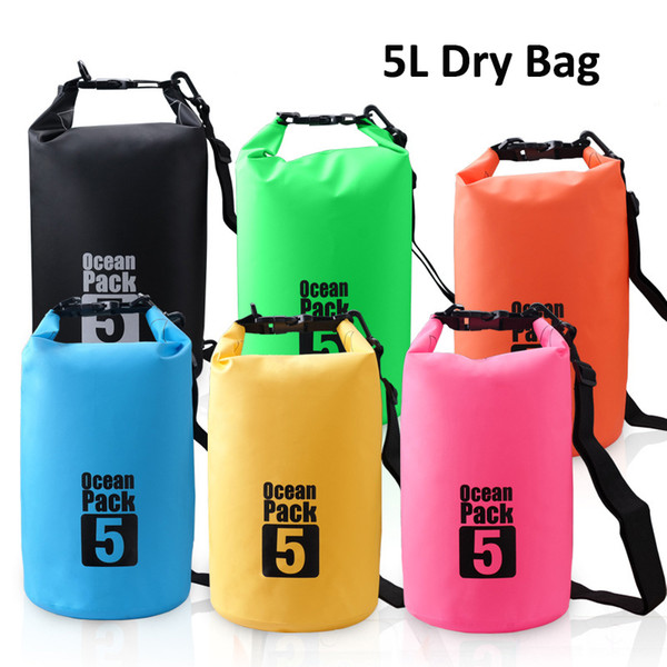 5L Waterproof Dry Bags Backpack Storage Drift Storage Beach Bag for Kayak Floating Swimming Boating Traveling