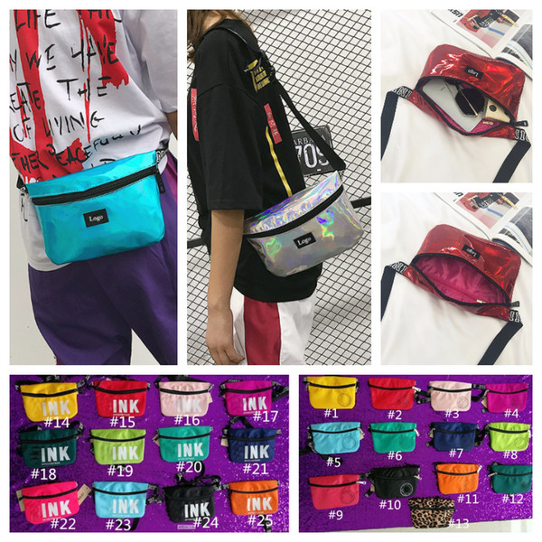 P Womens Laser Waistpacks Purses Pocket Bags Girls Cosmetic Bag Waterproof Waist Bag Travel Running Beach Ladies Storage Stuff Sacks