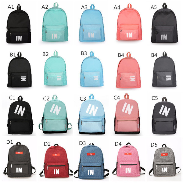 20 Colors Unisex Students School Bag Teenagers Backpacks Casual Travel Backpack Outdoors Bags Waterproof Adjustable Duffel Bags