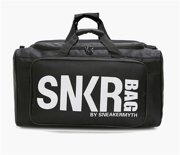 New SNKR Designer Duffle Bag 19ss Mens Womens Designer Bags Black White Large Big Capacity Travel Bag Gym Bags