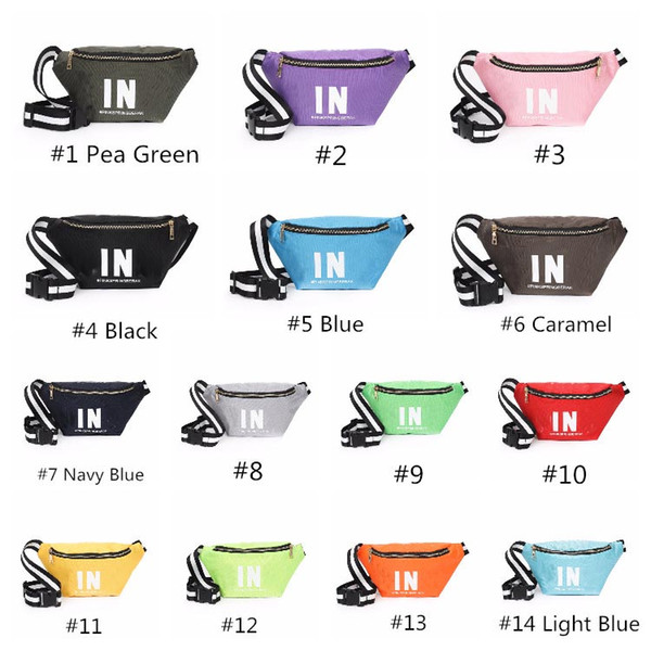 New Pink Black Zipper Fanny Pack Clutch 14 Colors Waist Belt Bag Fashion Beach Purse Bags Waterproof Handbags Purses Mini Waistpacks