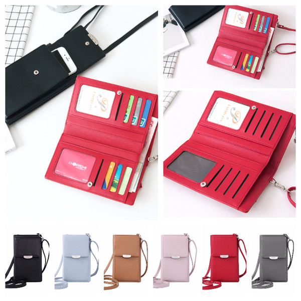 Wallets Card Pack Shoulder Bags PU Leather Women Mini Money Stuff Sacks Chain Mobile Phone Bags Ladies Cards Purses Messenger Bag