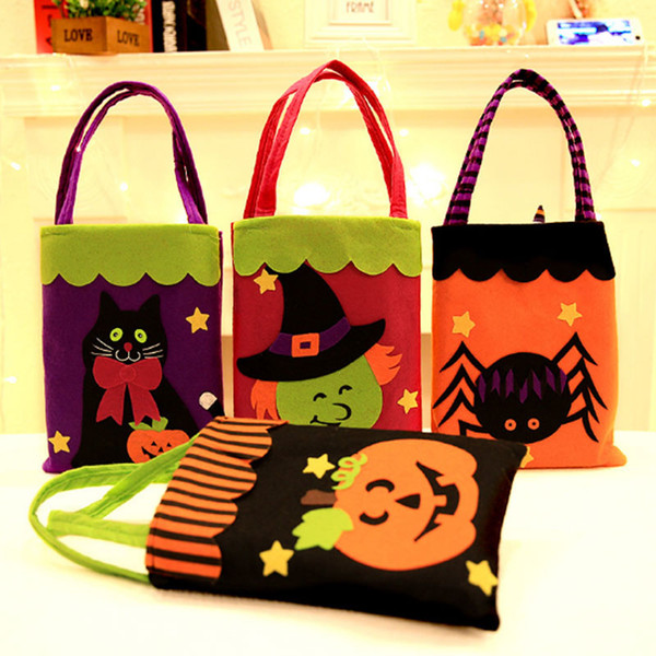 Halloween Pumpkin Tote Bags Candy Gift Bags Sacks Halloween Decoration Bag Shopping Mall Hotel Cookies Apple Gift Bag