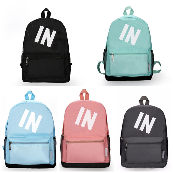 The Pink Black Backpack Casual Knapsack Teenager Student backpacks Schoolbag Travel Bags 5 Colors 16x11x5.5 Inch IN Stock